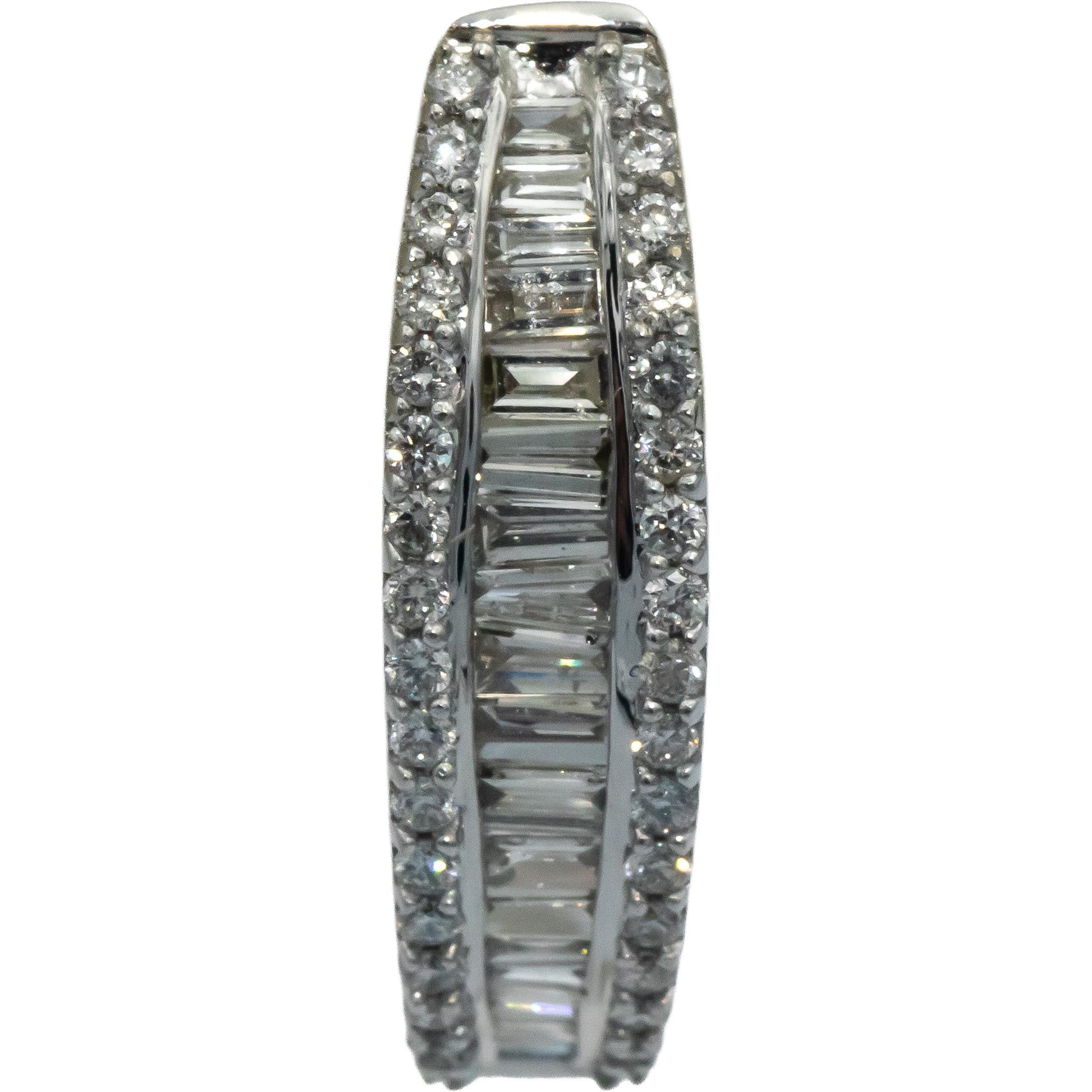 14k White Gold Jewelry 1.0CT VS Diamond Huggie Style Earrings