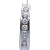 14k White Gold Round Diamond Curved Earrings 0.70CT