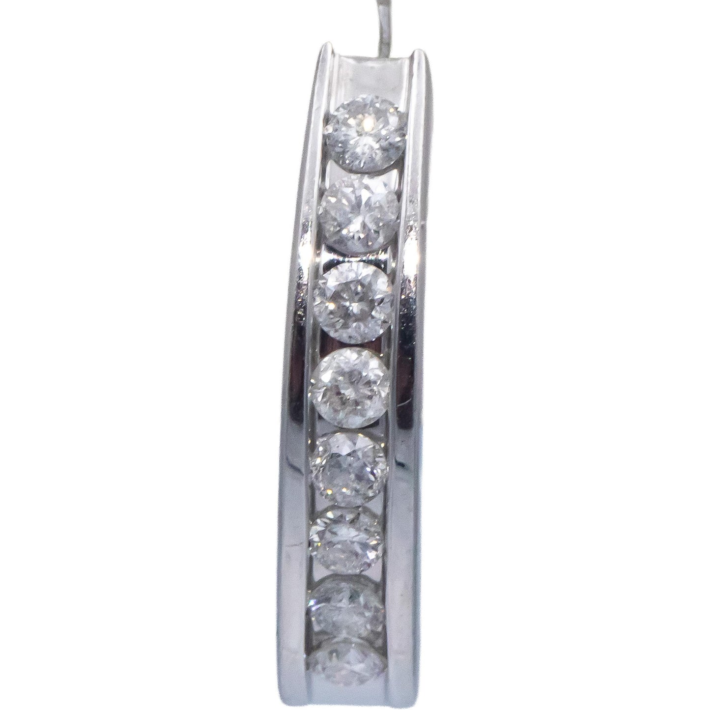 14k White Gold 0.70CT Round Cut Diamond Curved Earrings