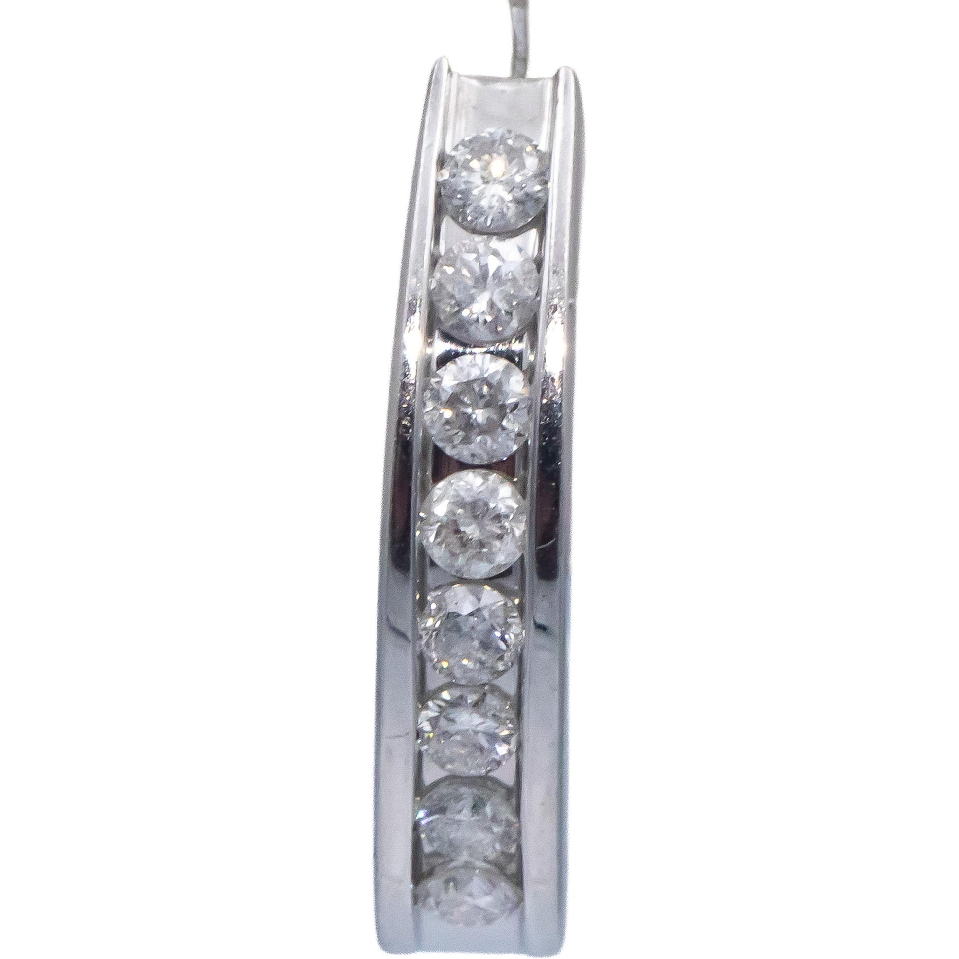 14k White Gold 0.70CT Round Cut Diamond Curved Earrings
