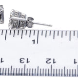 10k White Gold Princess and Round Diamond Stud Earrings 0.50CT