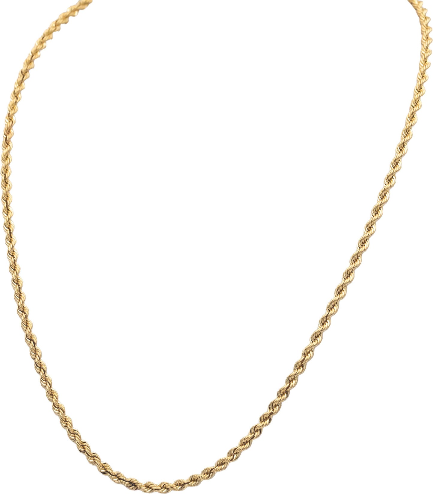14k Yellow Gold Jewelry 18.25" Long/3.0mm Wide Twisted Rope Chain Necklace