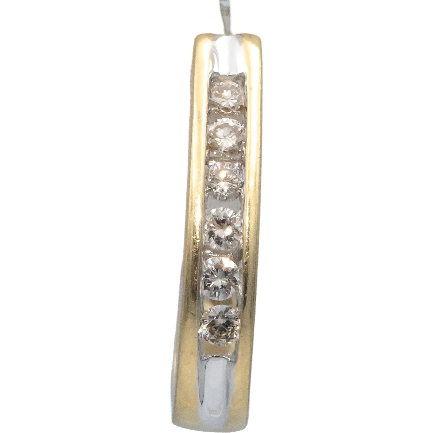 14k Yellow Gold 0.50CT VS Round Cut Diamond Hoop Curved Earrings