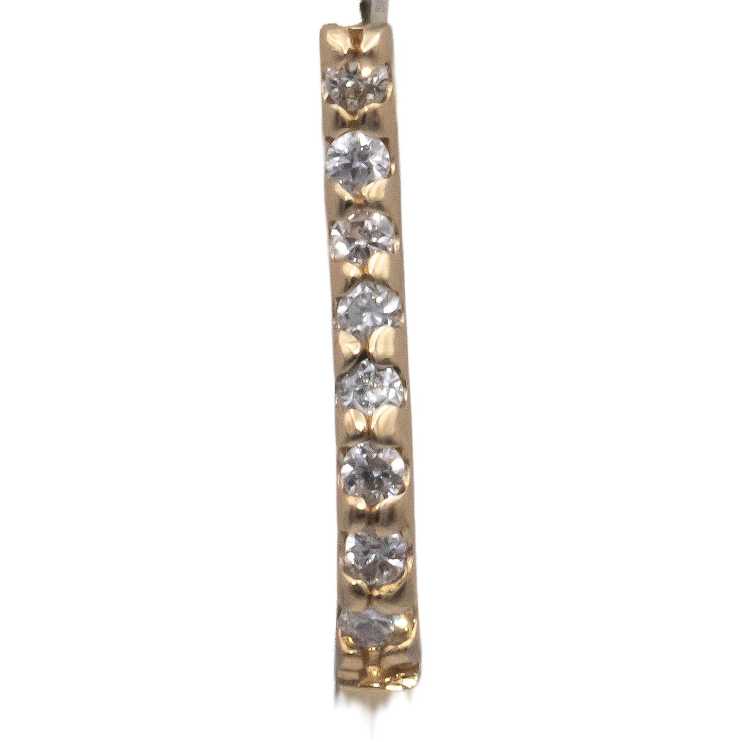 14k Yellow Gold 0.25CT Round Cut Diamond Hoop Huggie Earrings