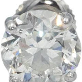 Diamond 14k White Gold Round Stud Screw Back Earrings 3.27CT