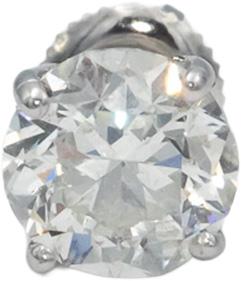 Diamond 14k White Gold Round Stud Screw Back Earrings 3.27CT