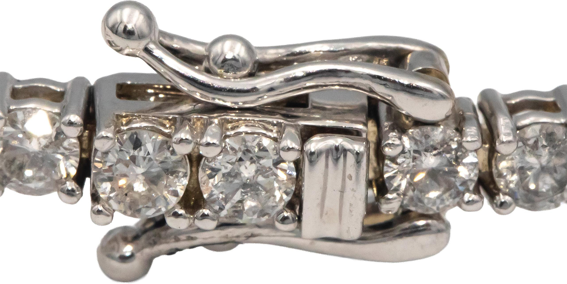 14k White Gold Jewelry 4.70CT Round Cut Prong Set Diamond Tennis Bracelet