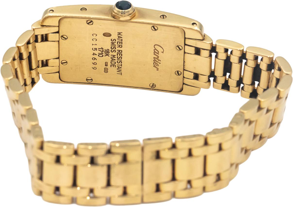 CARTIER Tank Americaine 1710 Yellow Gold 18k Quartz Ladies Watch