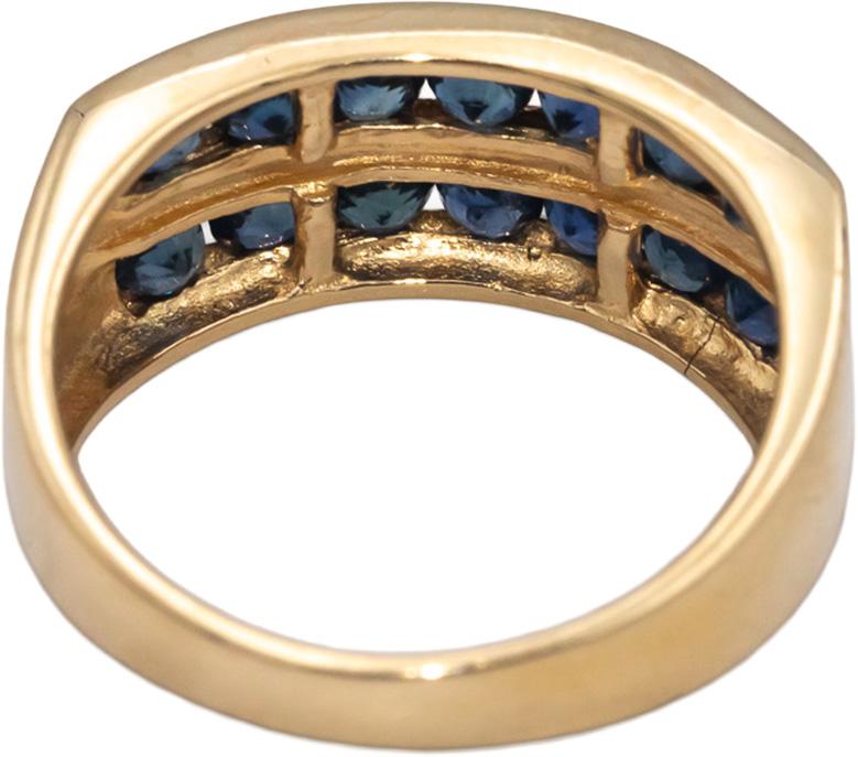 Blue Sapphire 10k Yellow Gold Channel Set Band Ring 0.75CT Size 6
