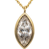 IGI Certified 14k Gold VS1/E Marquise Lab-Grown Diamond Pendant Necklace 2.09CT