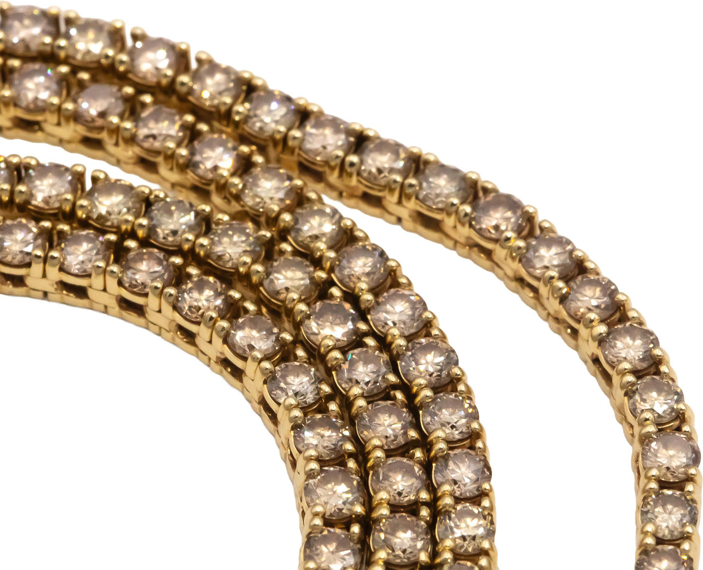 14k Yellow Gold Jewelry VS Round Diamond Tennis Necklace Chain 7.0CT