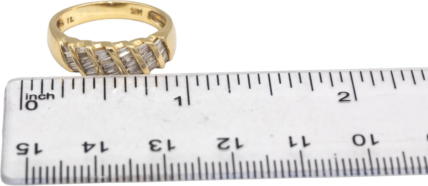14k Yellow Gold Baguette Cut Channel Set Diamond Band Ring 0.50CT Size 7