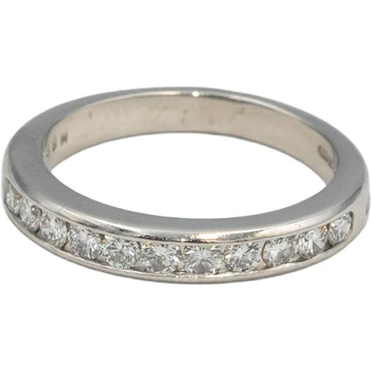 TIFFANY & CO. Platinum Round Channel Set Diamond 3mm Wide Band Ring .44CT Size 6