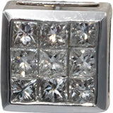 10k White Gold VS Princess Cut Invisible Set Square Stud Earrings 1.0CT