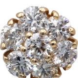 14k Yellow Gold Round VS Diamond Cluster Flower Stud Earrings 1.23CT