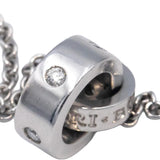 BVLGARI VS Round Diamond 18k White Gold Pendant Necklace .15CT w/ Box