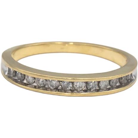 10k Yellow Gold Round Channel Set Diamond Band Ring 0.25CT Size 7.25