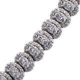 14k White Gold Round Lab-Grown VS Diamond Pave Formal Necklace 10.0CT