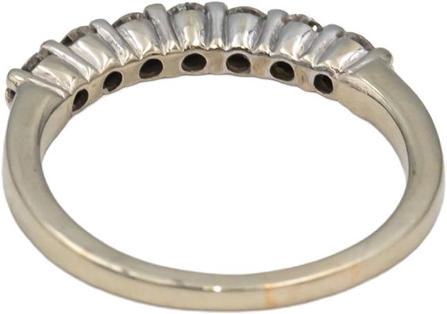 10k White Gold Round Diamond Seven Stone Band Ring 0.49CT Size 8