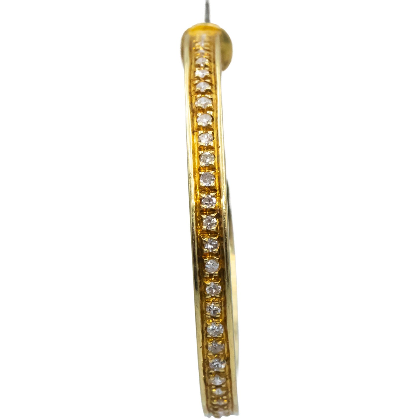 18k Yellow Gold VS Round Diamond Hoop Earrings 1.50CT