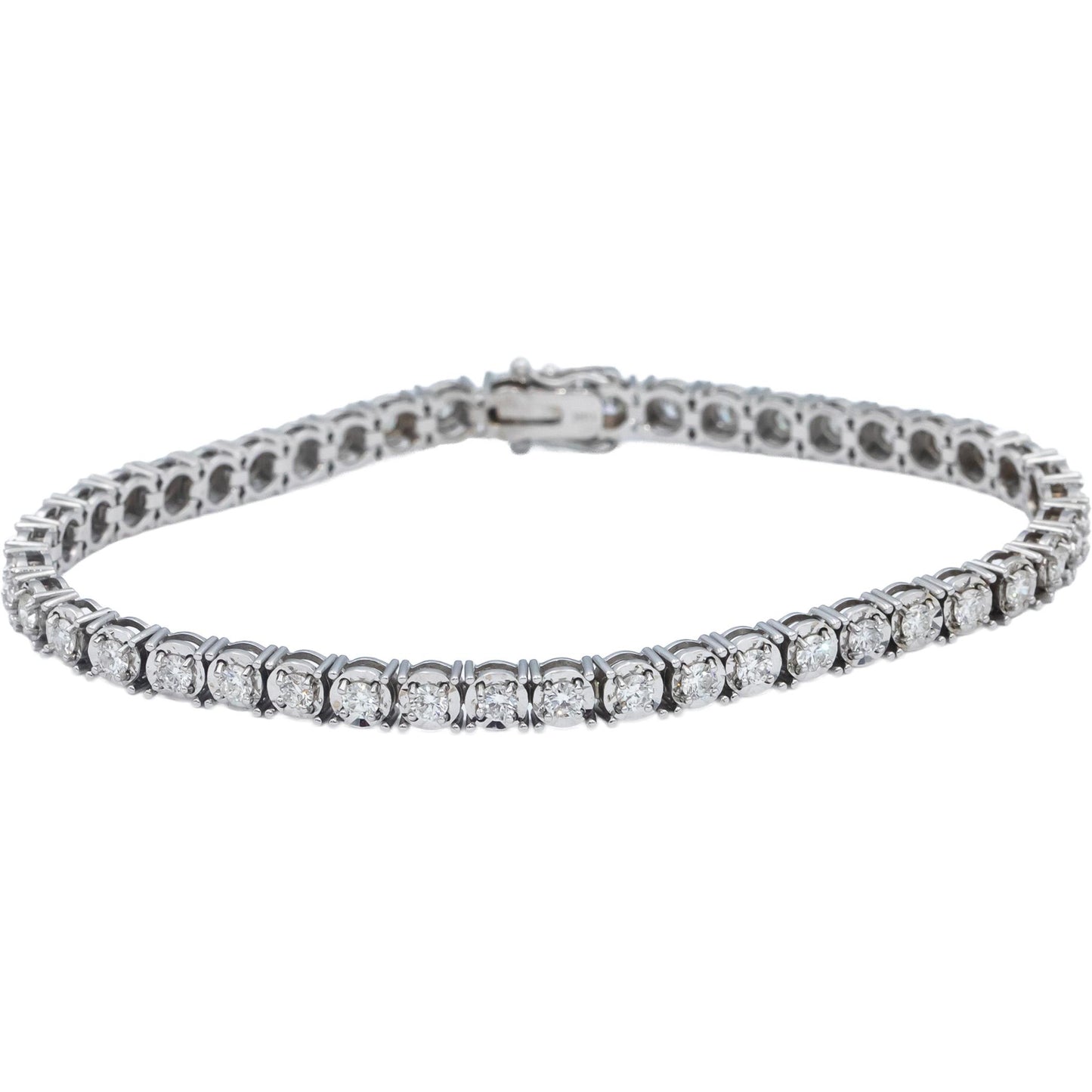 14k White Gold Jewelry Round Diamond Tennis Bracelet 3.67CT