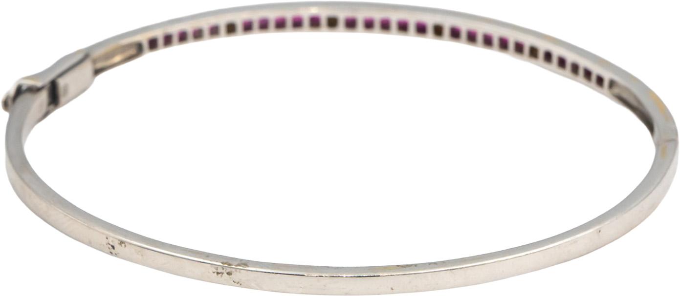18k White Gold Ruby and Diamond Bangle Bracelet 0.79CT