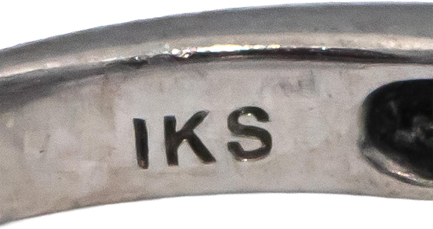 14k White Gold Princess & Round Diamond Engagement Ring 0.35CT Size 5.5