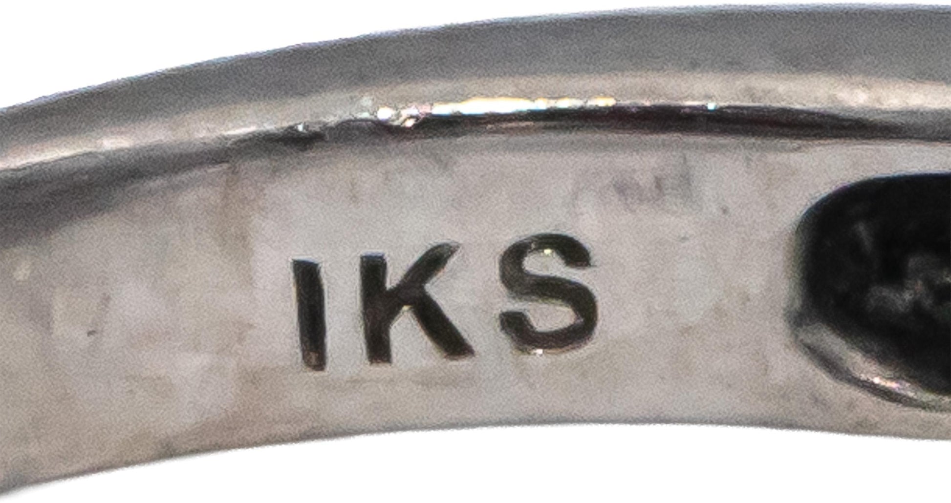 14k White Gold Princess & Round Diamond Engagement Ring 0.35CT Size 5.5