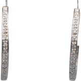 14k White Gold Round Diamond Inside Out Hoop Earrings 0.50CT