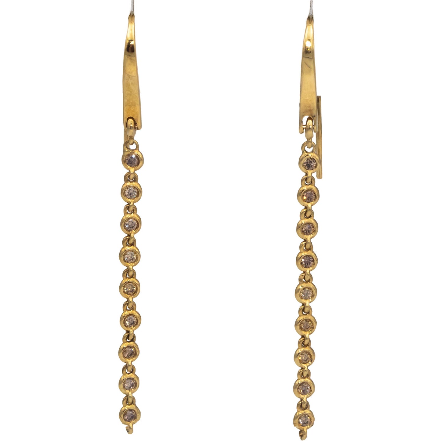 18k White Gold Round Diamond Drop Dangle Earrings 0.50CTW