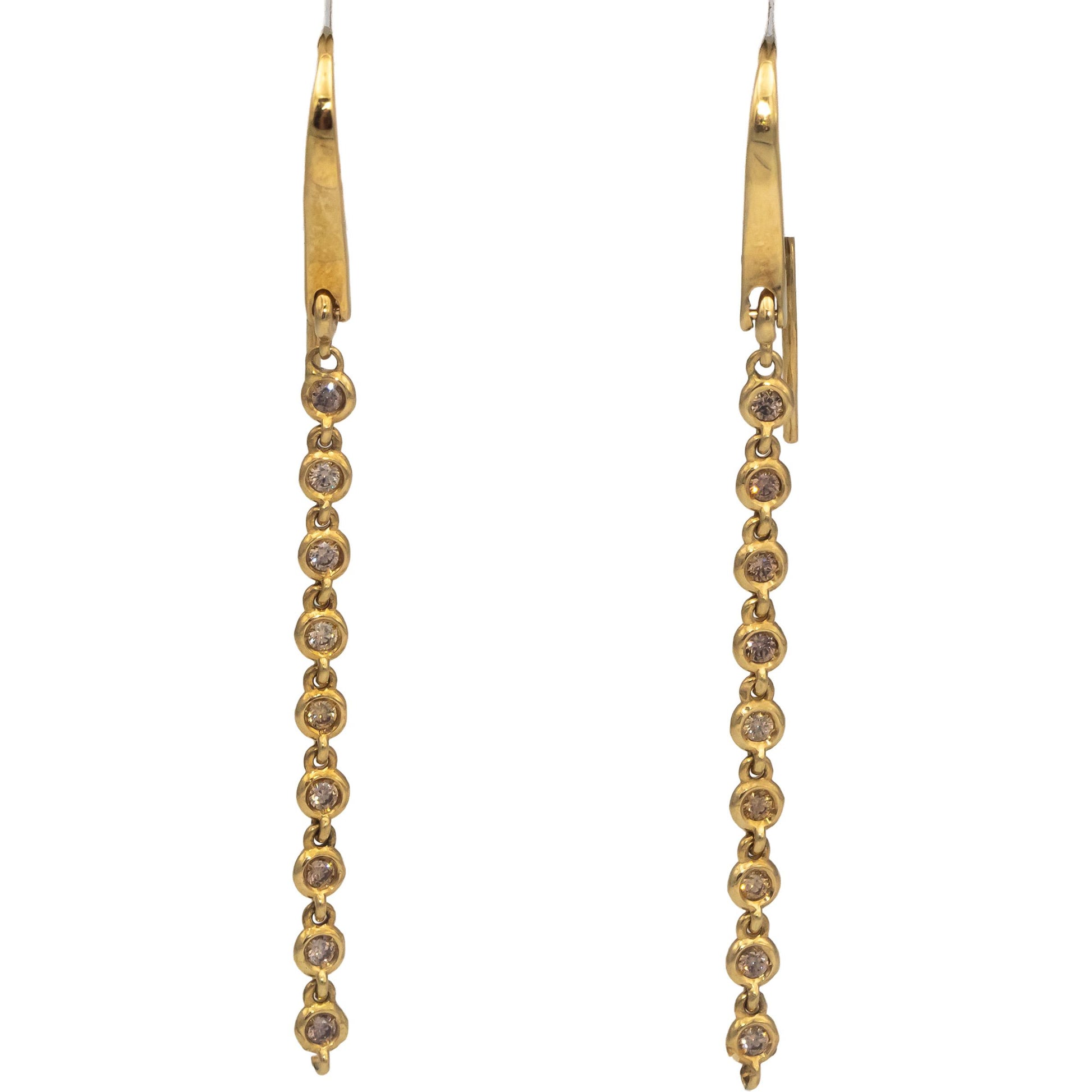 18k White Gold Round Diamond Drop Dangle Earrings 0.50CTW