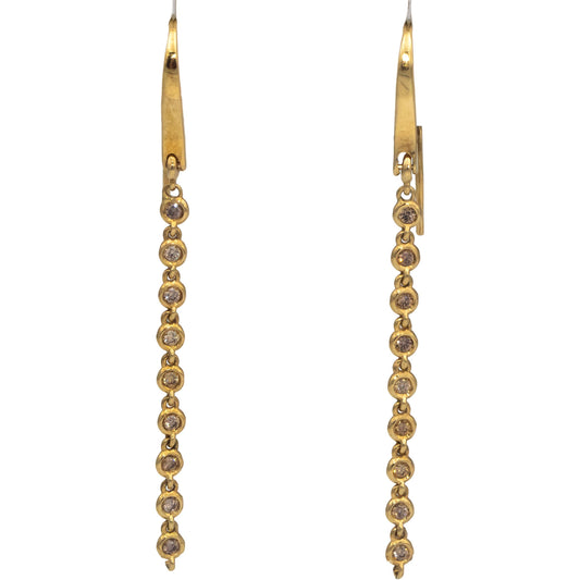 18k White Gold Round Diamond Drop Dangle Earrings 0.50CTW