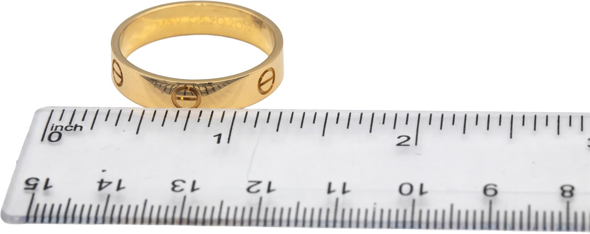 CARTIER 18k Gold Love Collection Screw Motif 5.2mm Ring Size 68 $2160 Retail