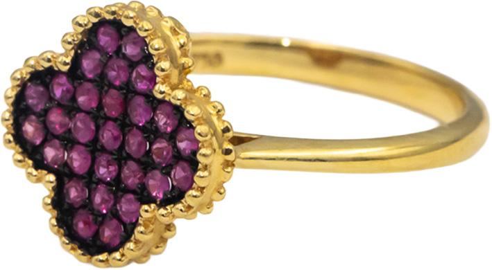 18k Yellow Gold Round Cut Ruby Cluster Cocktail Ring 0.50CTW Size 5.5
