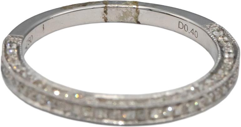 18k White Gold Round Diamond Band Ring 0.40CT Size 6.5