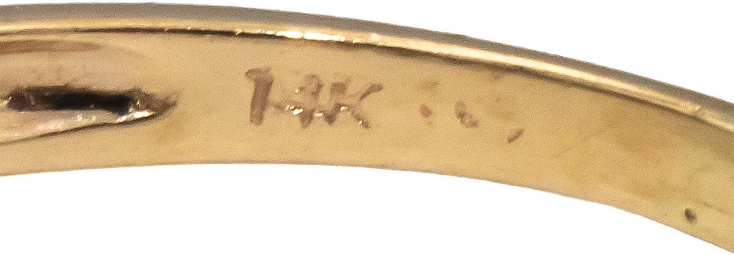 14k Yellow Gold Round Blue Sapphire & Diamond Cocktail Ring 0.80CT Size 7