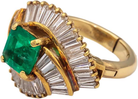 GIA Certified 14k Yellow Gold Colombian Emerald & Diamond Ring 4.0CTW Size 4.75
