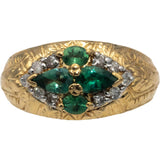 Vintage 14k Yellow Gold Diamond & Green Topaz Cocktail Ring 1.20CTW Size 7