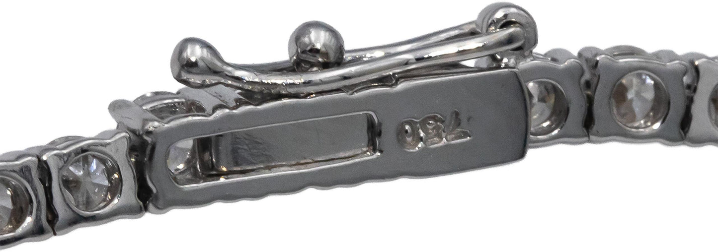 18k White Gold Round Diamond Tennis Necklace 10.70CT