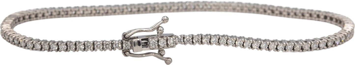 14k White Gold Round Diamond Tennis Bracelet 1.61CT