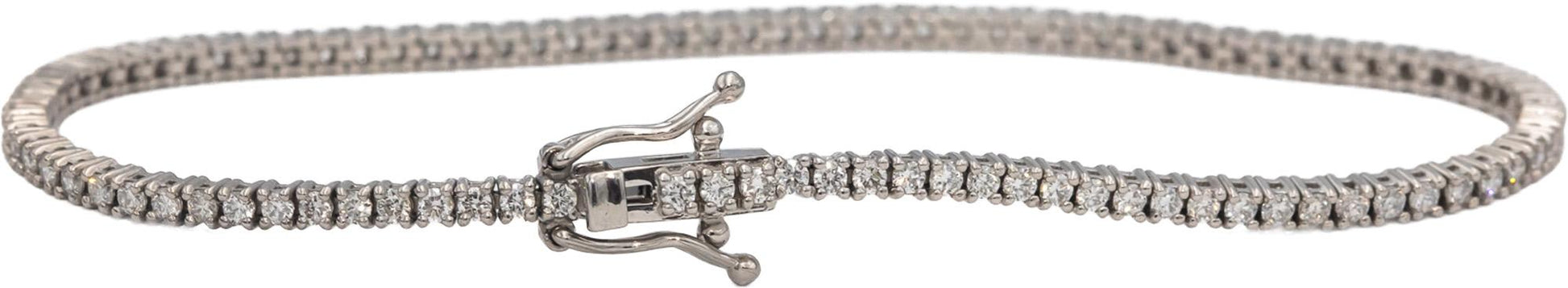 14k White Gold Round Diamond Tennis Bracelet 1.61CT