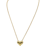 TIFFANY & CO. Vintage 18k Yellow Gold Puffed Heart Pendant Necklace