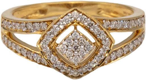 18k Yellow Gold VS Round Diamond Cluster Cocktail Ring 0.29CT Size 6.25