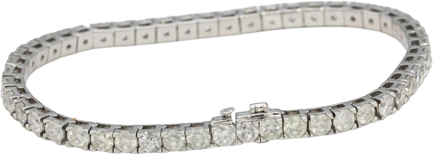 14k White Gold Round Diamond Tennis Bracelet 10.0CT