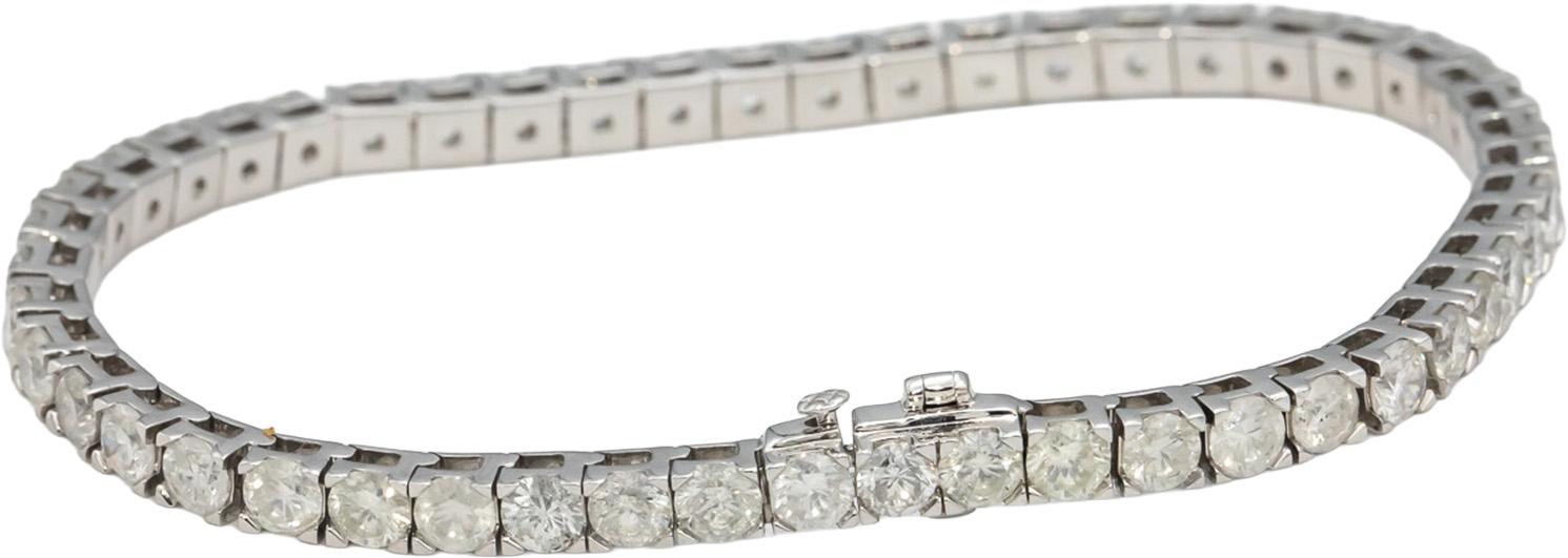 14k White Gold Round Diamond Tennis Bracelet 10.0CT