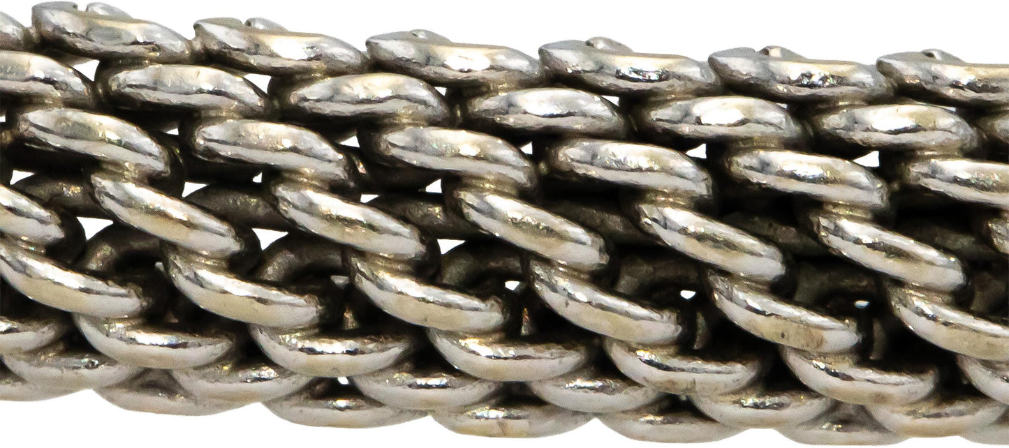 TIFFANY & CO. 18k White Gold Somerset Mesh Bangle Bracelet