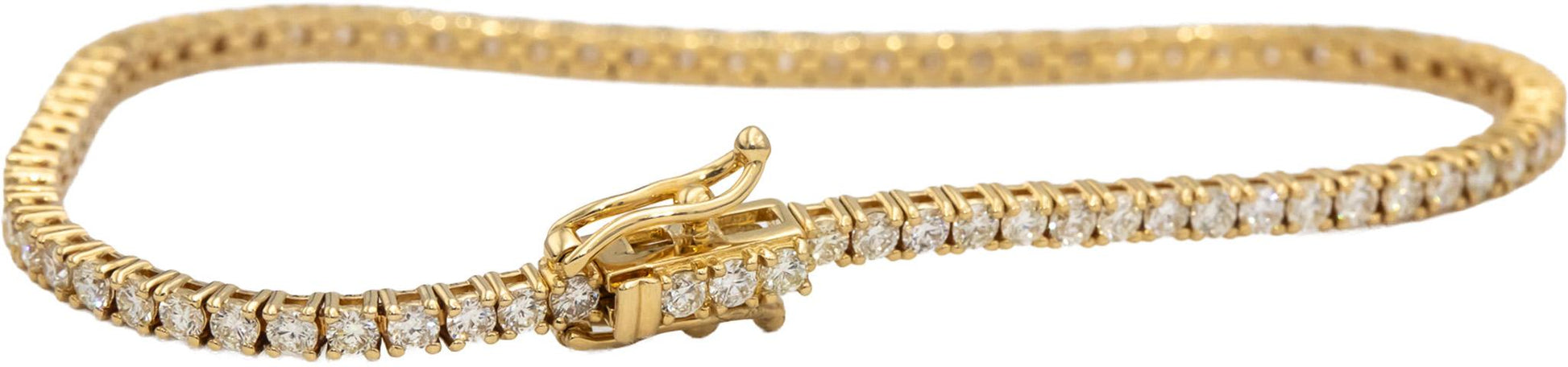14k Yellow Gold VS Round Diamond Tennis Bracelet 3.12CT