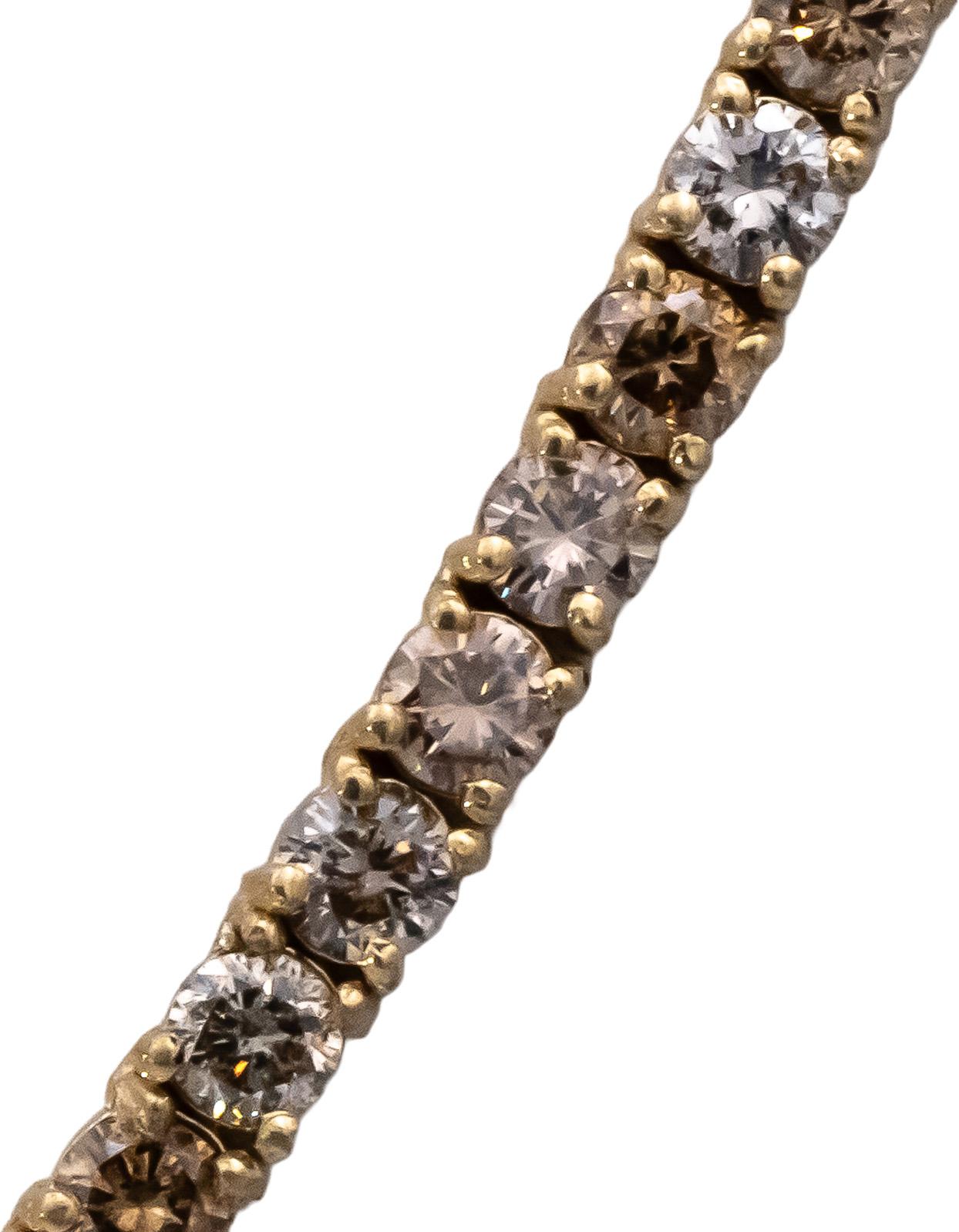 14k Yellow Gold Round Diamond Tennis Necklace 12.22CT