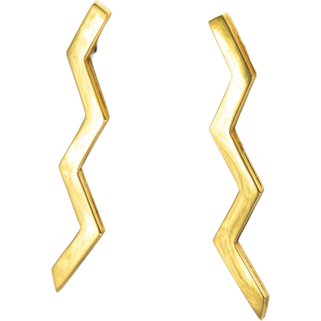 TIFFANY & CO. Vintage 18k Yellow Gold Paloma Picasso Zig Zag Stud Earrings