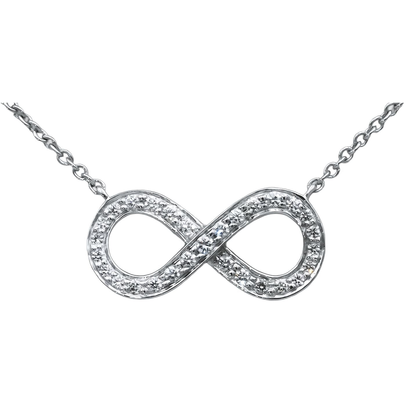 TIFFANY & CO. Platinum Round VS Diamond Infinity Pendant Necklace 0.15CT
